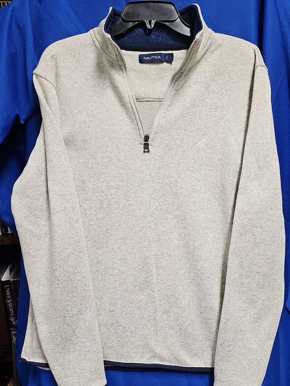 Nautica Quarter-Zip Fleece Pullover Men's Gray Large